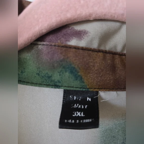 Shein Curve Multicolor Abstract Button-Up Long Sleeve Dress - Picture 2 of 5